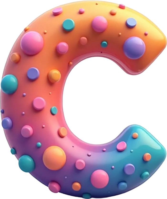 Colorful Bubble Letter C